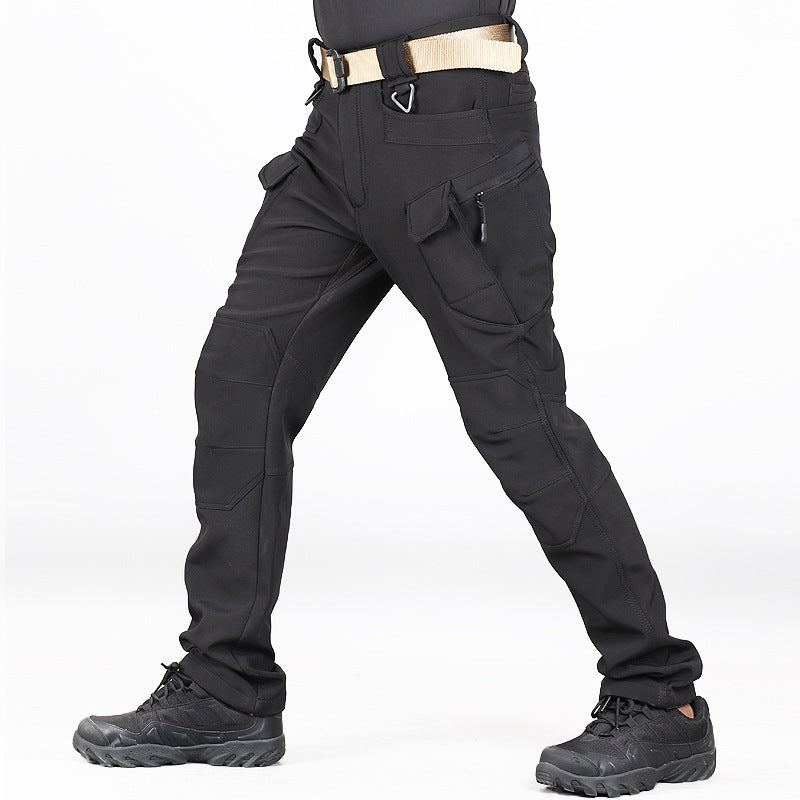 Autumn And Winter Outdoor Tactics Pants Men's Loose Large Size Plus Velvet