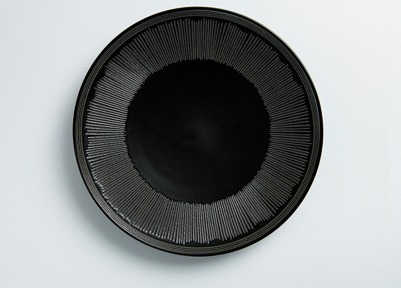 European Style Black Creative Ceramic Simple Ins Dessert Plate Flat Plate