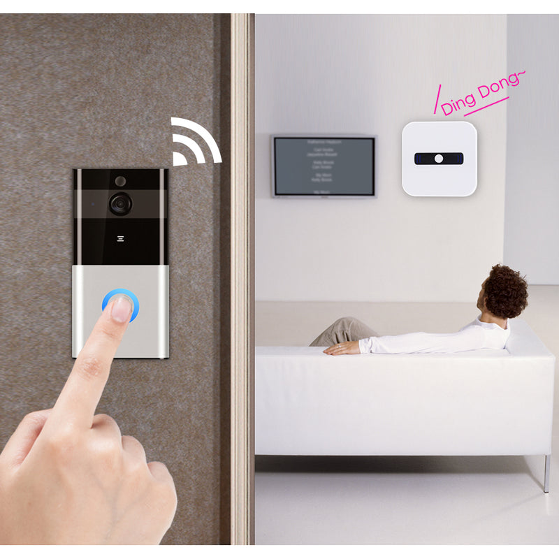 Marlboze 720P WIFI Visual Doorbell Wireless Intercom Doorbell PIR Motion Detection Night View SD card Video Smart Doorbell Ring