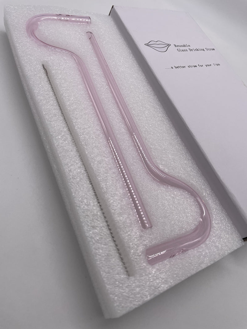 Anti-Falten-Glasstrohhalm für die Lippen, horizontale Lippenansetzung, 3er-Set