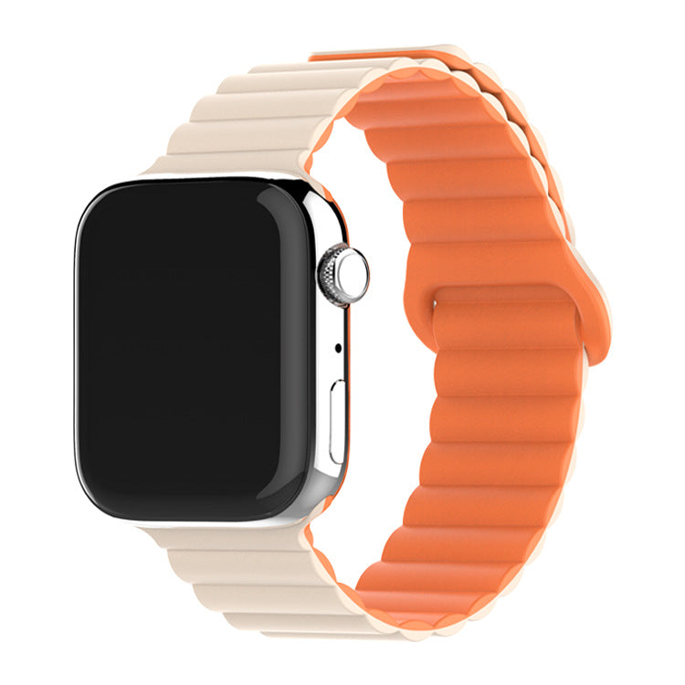 Two-color Silicone Magnetic Back Ring Buckle Watch Band