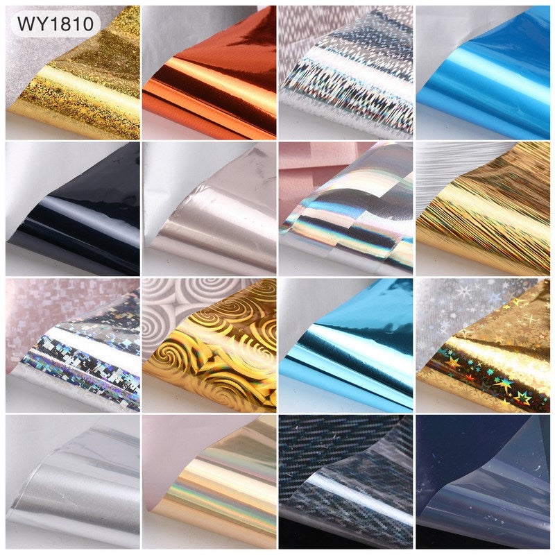 16 Stk. 20x4 cm Mix Nail Art Transferfolien-Aufkleber