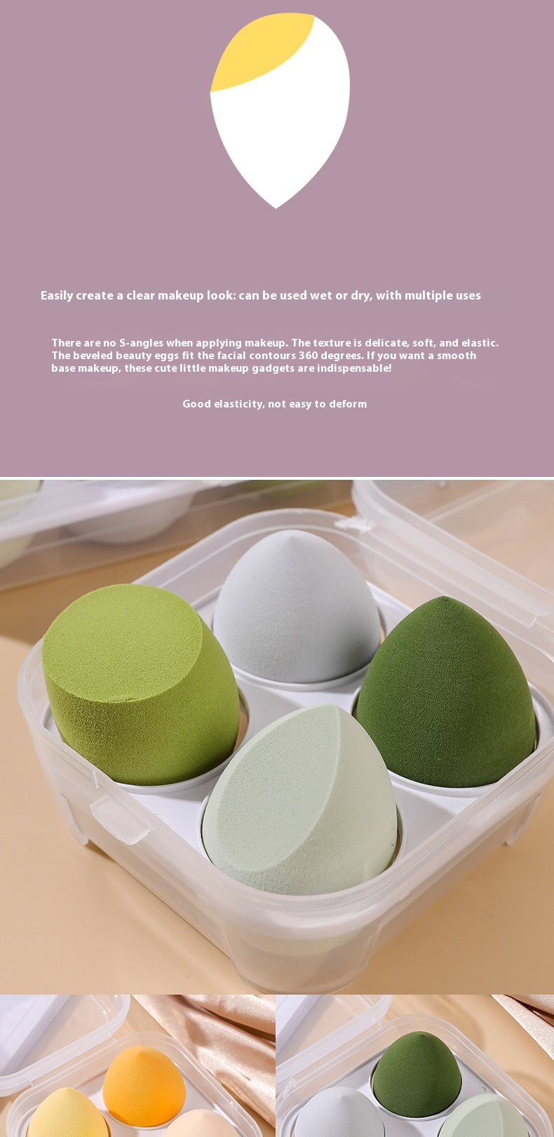 Cosmetic Egg Powder Puff Cushion Super Soft Smear-proof Beauty Blender Studio Sponge Egg