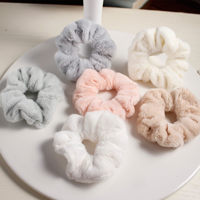 Elástico de cabelo tipo "scrunchie" grande e fofo estilo feminino