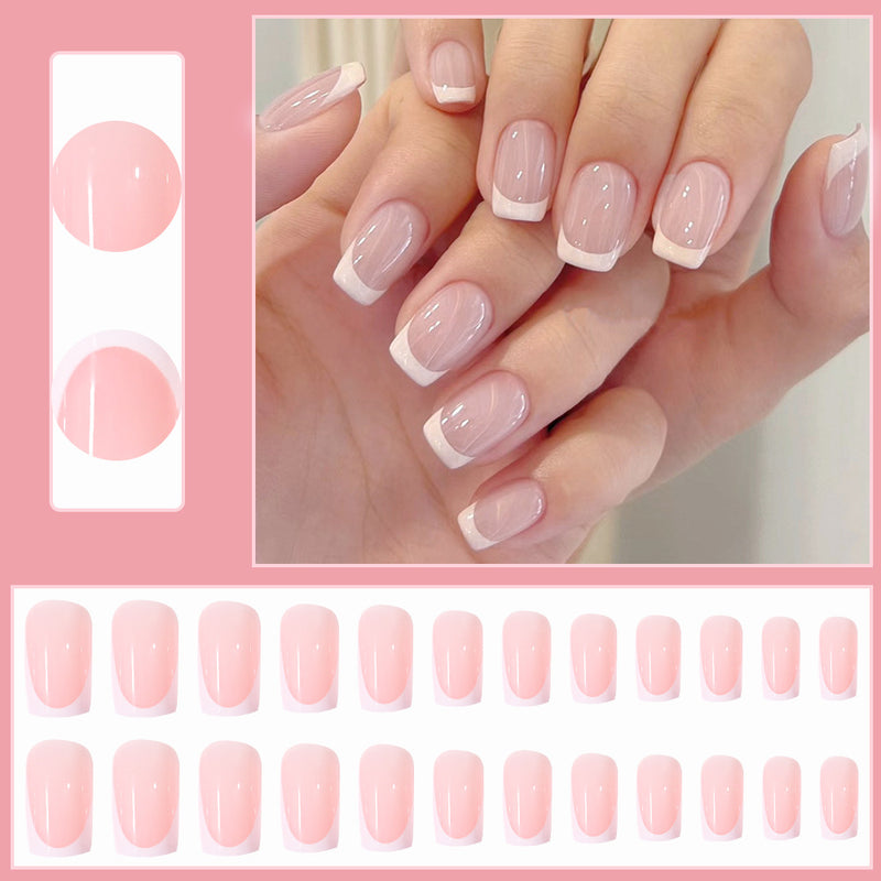 24 Stück Nagelspitzen quadratisch kurz einfach entfernbar künstliche Fingernägel in Box