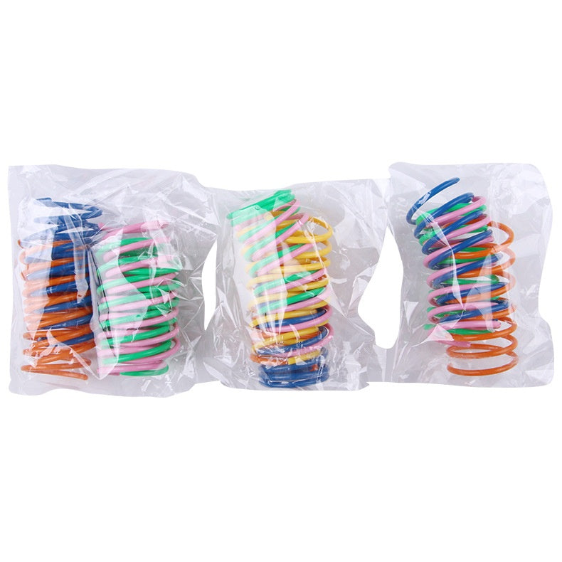 Brinquedo de Mola de Plástico Colorido para Gatos Artigos para Animais de Estimação