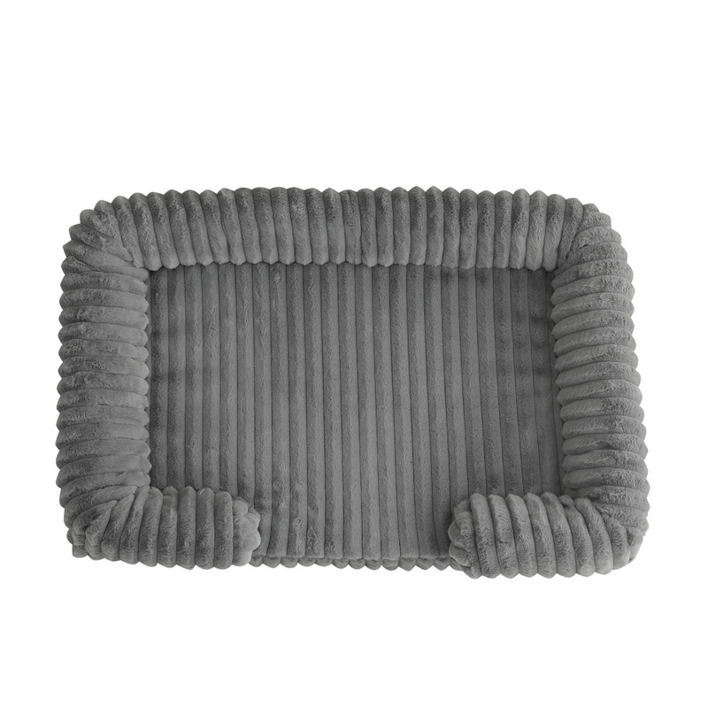 Bolster Dog Bed,Washable Thick Striped Plush Calming Dog Sofa Bed, Non-Slip Indoor Joint Relief Pet Bed For Small, Medium, And Large Breeds
