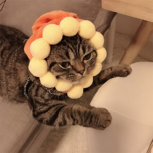 Divertido disfarce de cão e gato, gorro quente, adereço para fotos, acessório de cabeça