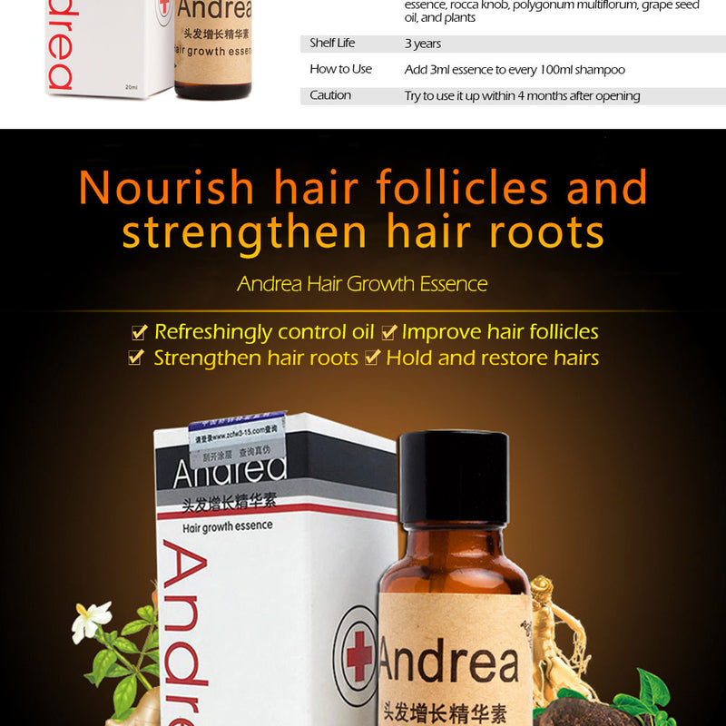 Hair Growth Anti Hair Loss Liquid 20ml Dense Hair Andrea Hairstyle Keratin Hair Care Styling Products Sunburst