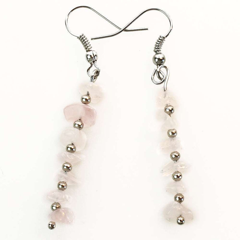 Womens Simple And Versatile Stone Design Amethyst Chip Earrings