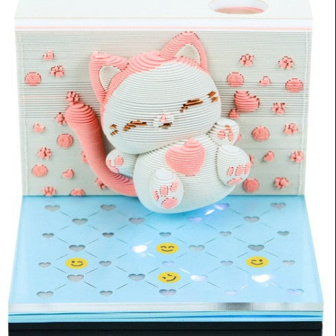 3D Sticky Note Paper Carving Creative Annual Meeting Tear-off Desktop Notepad Ornament