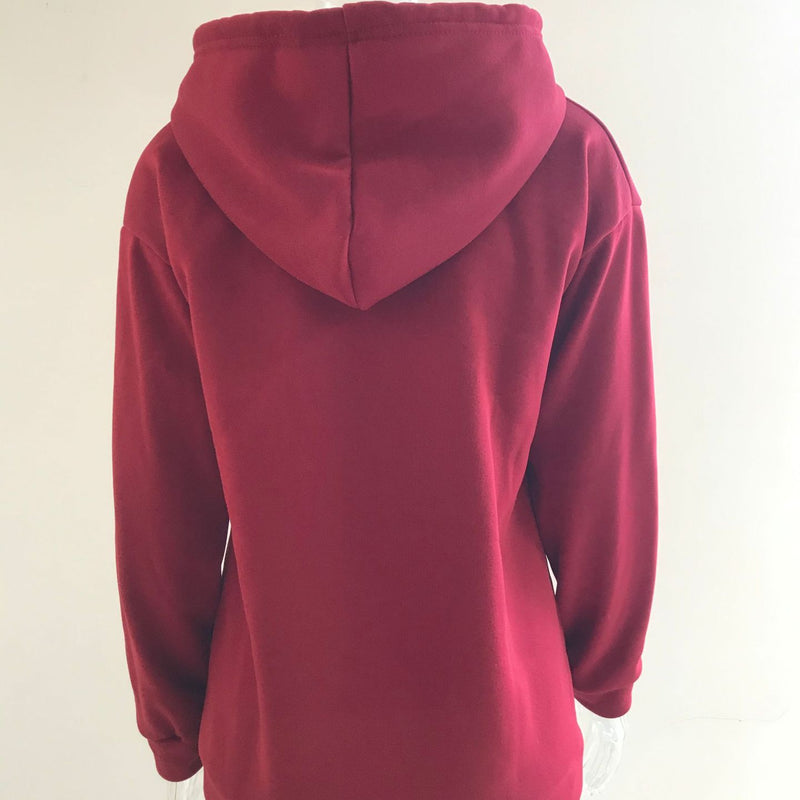 Long-sleeved Hooded Sweatshirt With Pockets Fashion Casual Button Drawstring Design Hoodie Top Spring And Autumn Sports Clothing For Women