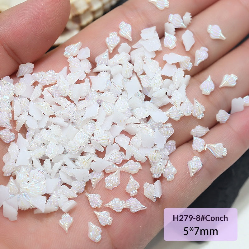 Marine Series Conch Shell Resin DIY Nail Accessories
