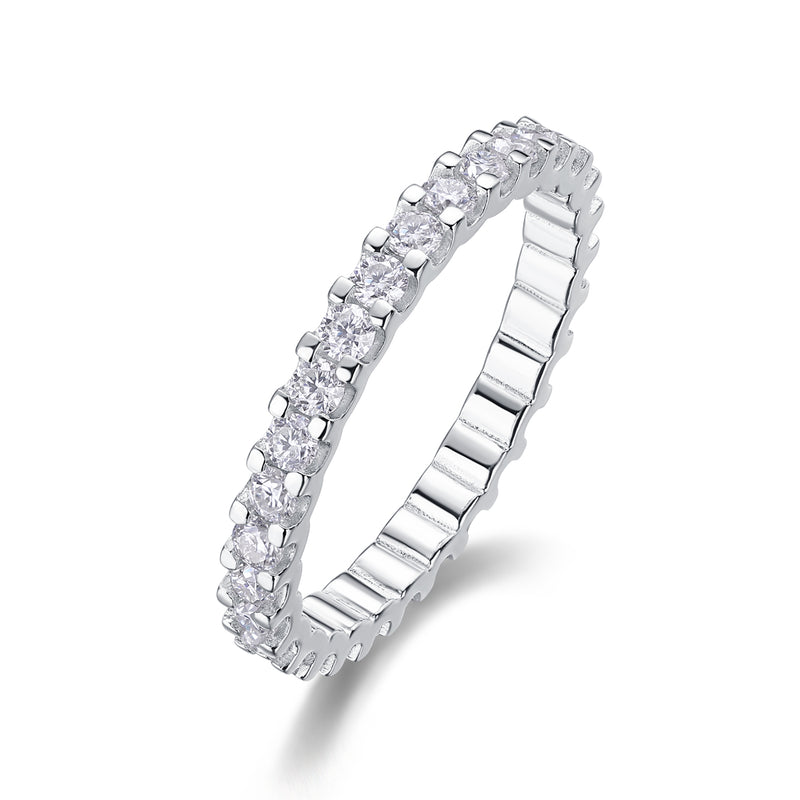 Wish – Ein Ehering-Set mit hochwertigem Moissanit, S925 Silber und platinbeschichtet. Der Ring ist mit einem Diamanttester prüfbar.