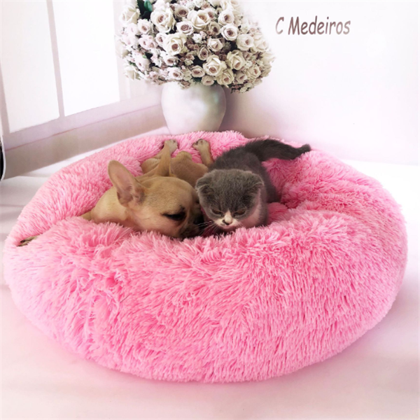 Rundes, langes, behaartes Herbst- und Winter-Nestpolster Katzenmatratze
