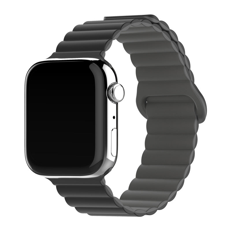 Two-color Silicone Magnetic Back Ring Buckle Watch Band