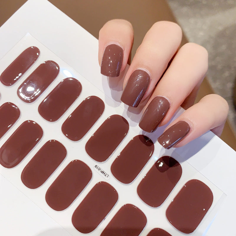 Autocolantes de beleza para unhas, semi-curados, de segunda geração, impermeáveis e duradouros