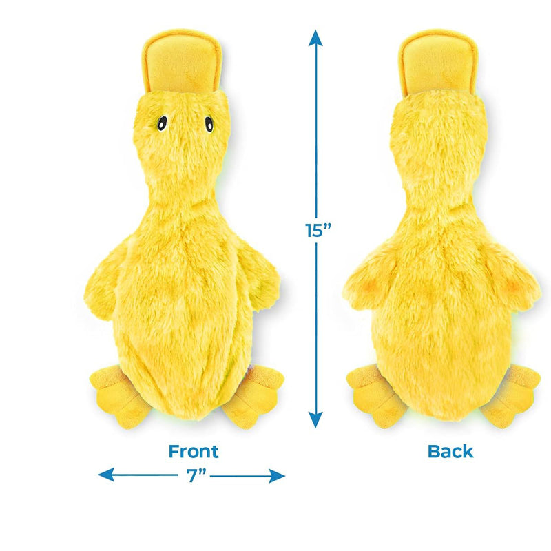 Best Pet Supplies Interactive Squeaky Dog Toy - Crinkle Duck, Yellow  Stuffing-Free Or Stuffed Body, Soft, Squeaks & Crinkles, No Mess, Perfect For Moderate Chewers, Toss And Fetch Play