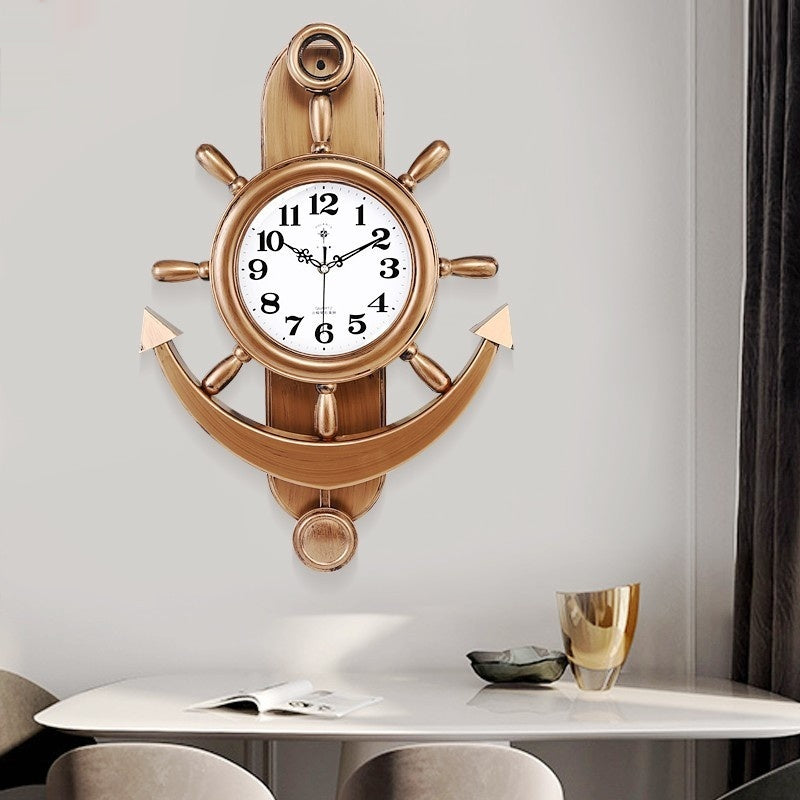 Living Room Mediterranean Rudder Mute Personality Clock