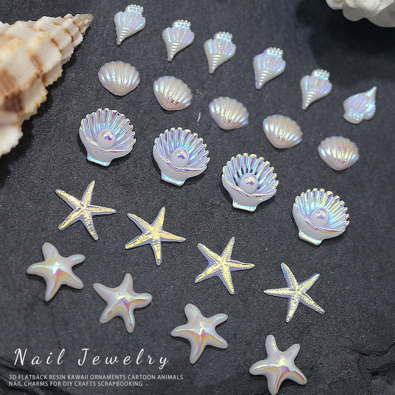 Marine Series Conch Shell Resin DIY Nail Accessories