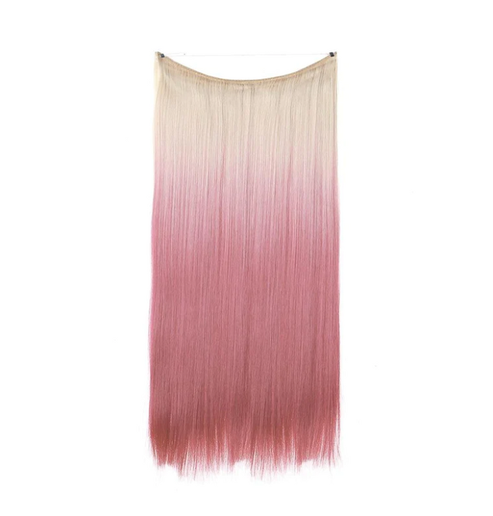 Women's One-piece Adjustable Invisible Straight Multi-color Gradient Hair Extension Fishline