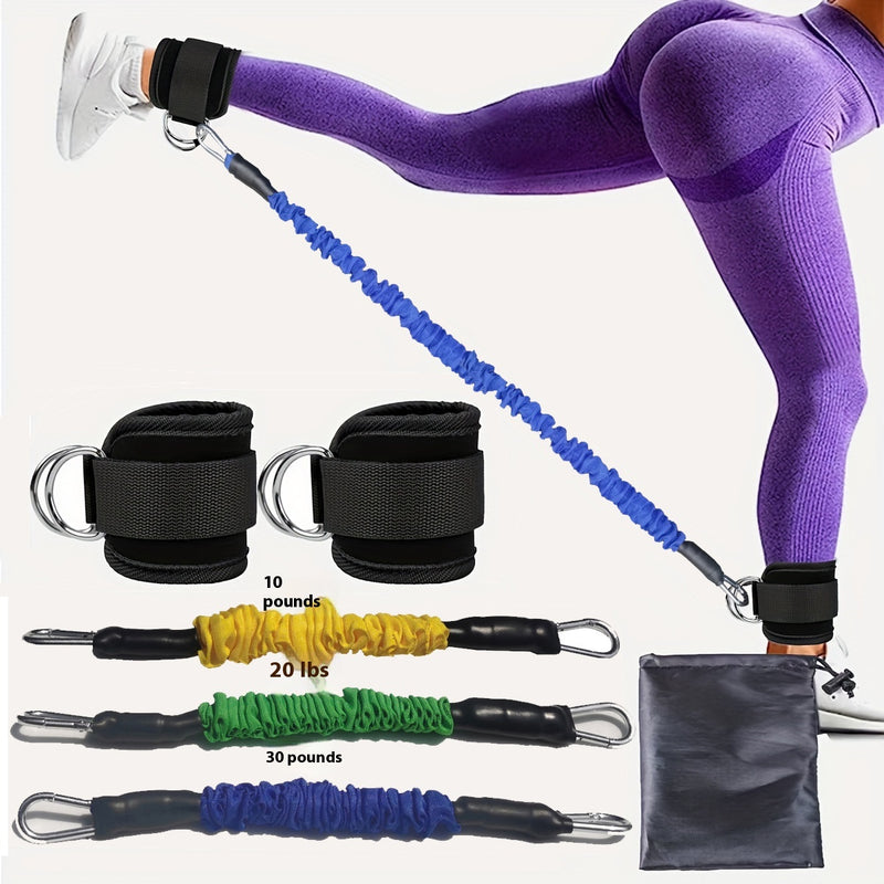 Widerstandsbänder mit Knöchelriemen, Hüft- und Beinkraft, Zugseil, Fitness, elastisches Training, Heim-Yoga, Pilates, Crossfit-Workout, Fitnessgeräte