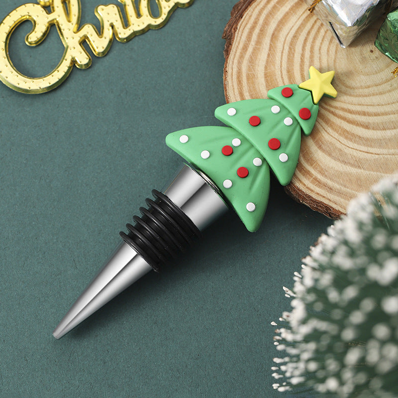 Rolha para garrafas de vinho com motivo de árvore de Natal para festas