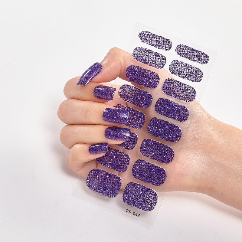 Autocolantes de Unhas de Cor Sólida 16 Pequenos Autocolantes Autocolantes de Unhas Simples
