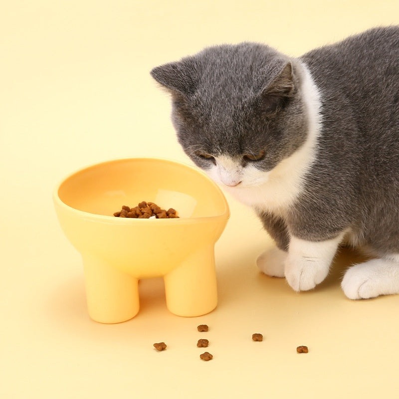 Pet Bowl Cute Cat Basin Double Bowl Neck Protection High Leg Anti-tumble