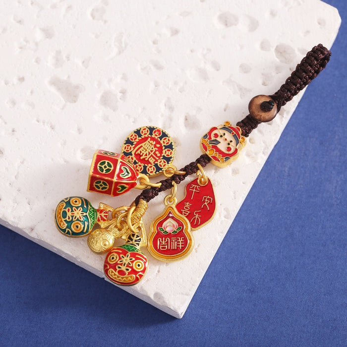 Vintage Sand Gold Pixiu Car Keychain