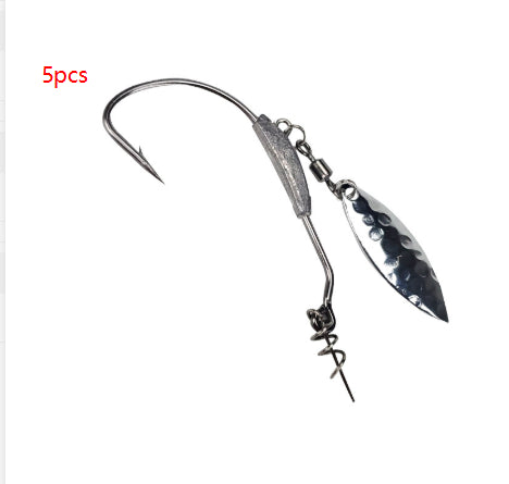 Nudefarbener Crankbait mit Bleikopf, bauchigem Kurbelhaken und Metallblatt-Köder