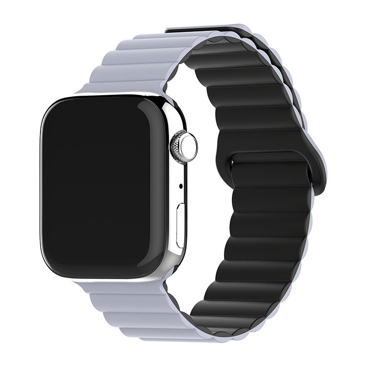 Two-color Silicone Magnetic Back Ring Buckle Watch Band