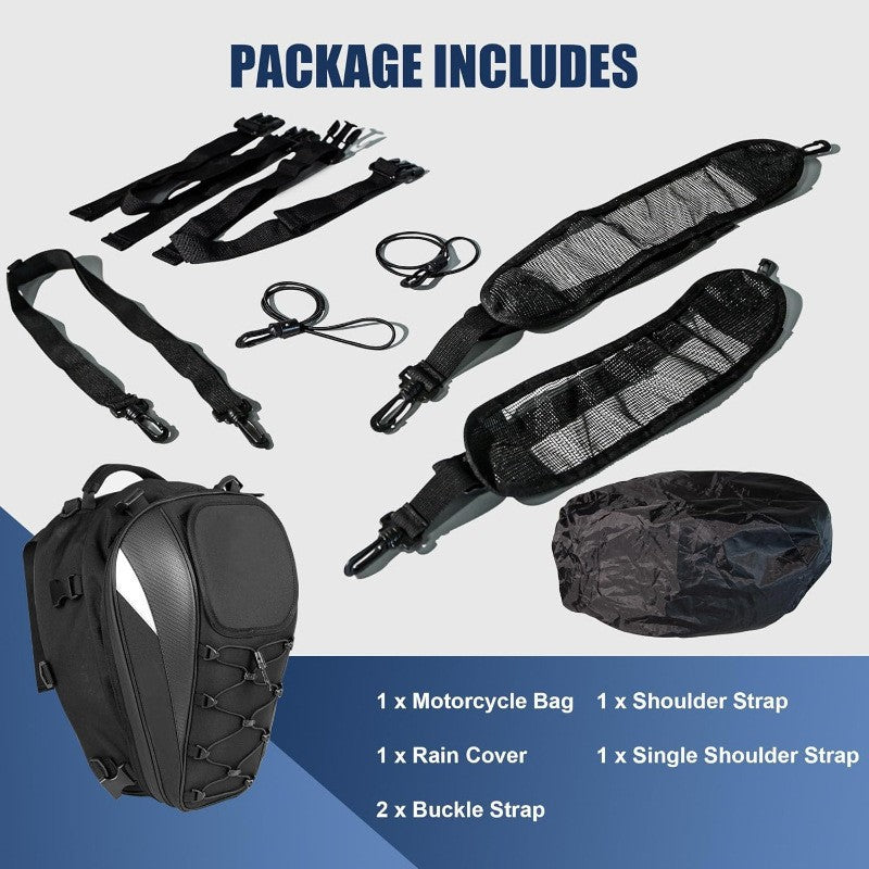 Motorcycle Rear Seat Helmet Large Capacity Cycling Travel Backpack Waterproof Rear Bag Knight Equipment