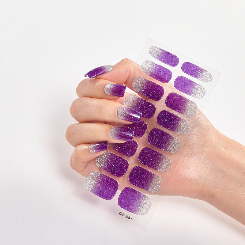 Autocolantes de Unhas de Cor Sólida 16 Pequenos Autocolantes Autocolantes de Unhas Simples