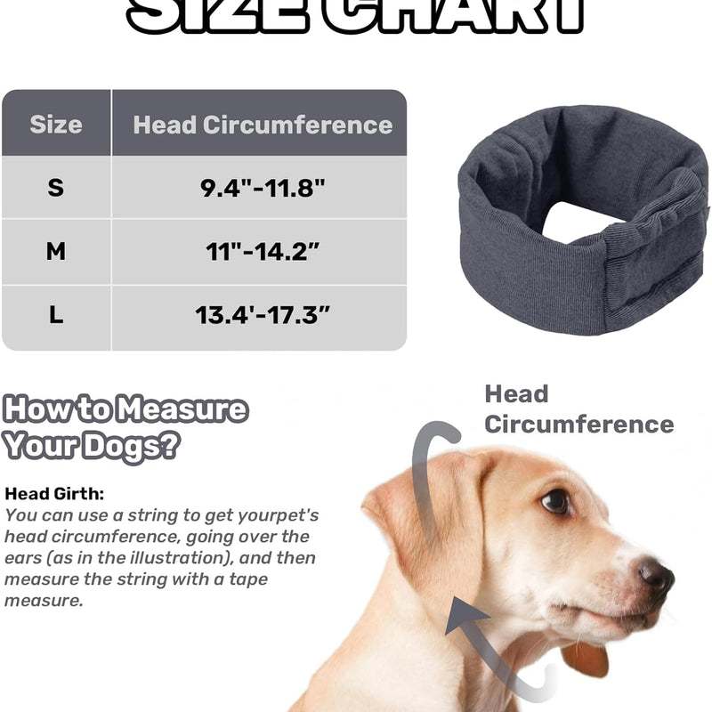Capuz calmante para cães, proteção auricular sem abas, protetores de ouvidos ajustáveis para cão, para redução de ruído, faixa de cabeça para alívio de ansiedade, hematomas, higiene e secagem forçada.