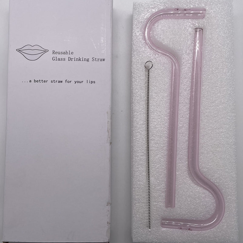Anti-Falten-Glasstrohhalm für die Lippen, horizontale Lippenansetzung, 3er-Set