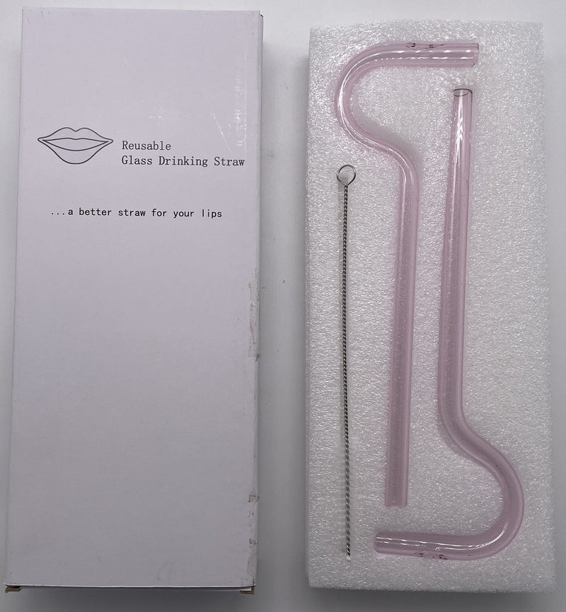 Anti-Falten-Glasstrohhalm für die Lippen, horizontale Lippenansetzung, 3er-Set