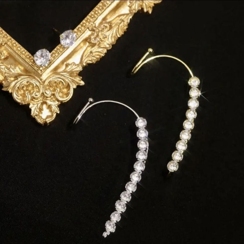 Brincos de zircão com diamante e vento leve e luxuoso