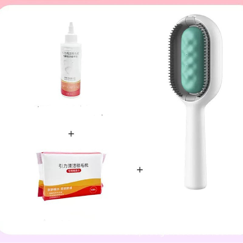 Escova de Higienização para Animais de Estimação, Pente de Remoção de Nós para Cães e Gatos, Escova para Remover Pelos Soltos e Pêlo Morto com Depósito, Acessórios de Limpeza para Animais