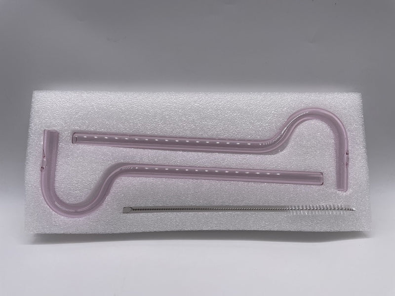 Anti-Falten-Glasstrohhalm für die Lippen, horizontale Lippenansetzung, 3er-Set