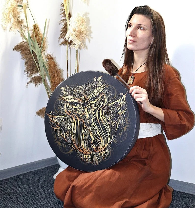 Home Fashion Shaman Drum Owl Print
