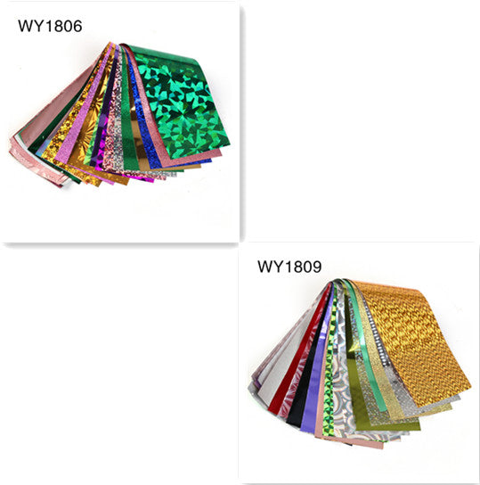 16 Stk. 20x4 cm Mix Nail Art Transferfolien-Aufkleber