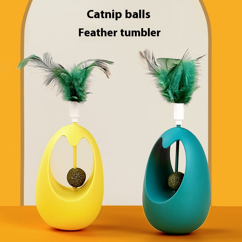 Brinquedo de Morder para Gatos com Bola de Erva-gateira e Baloiço