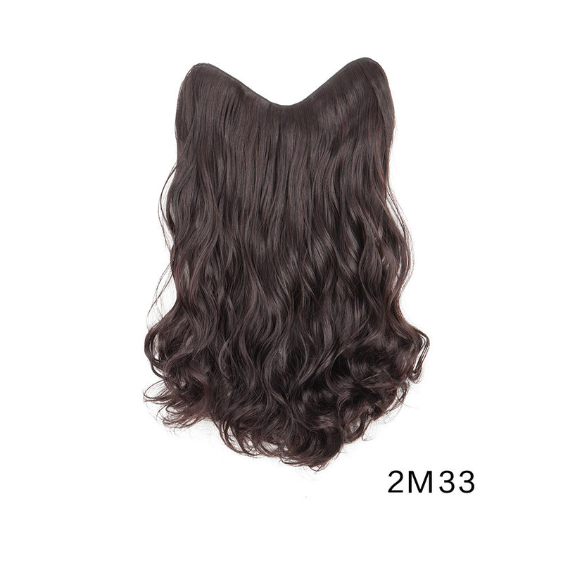 Womens Hair Extension Piece 4-clip One-piece V-shaped Long Curly Extension U-shaped Large Wave