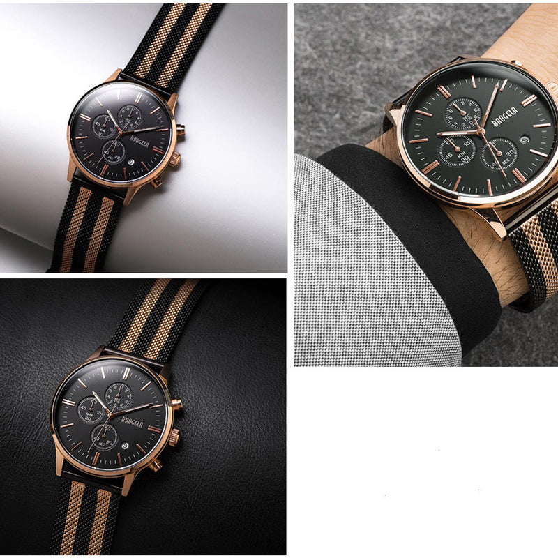 Stainless steel mesh belt quartz watch