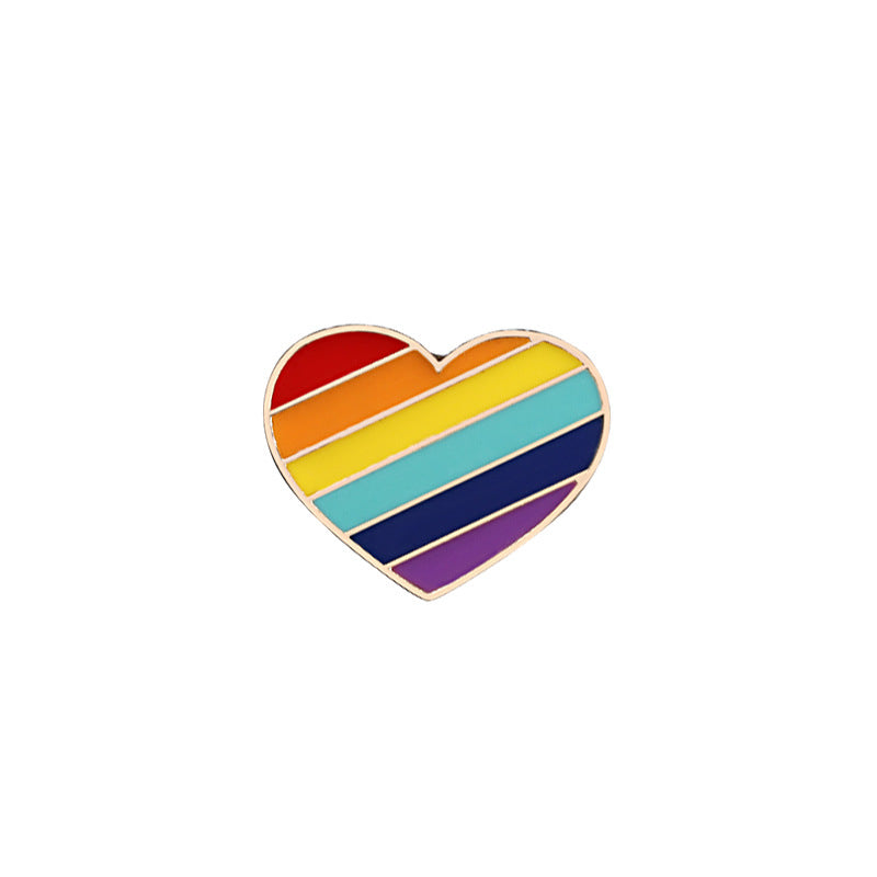 Six-color Rainbow Corsage Metal Badge, Gay Brooch Pin, Coat Accessories, Anti-fade Pin Buckle Jewelry Female
