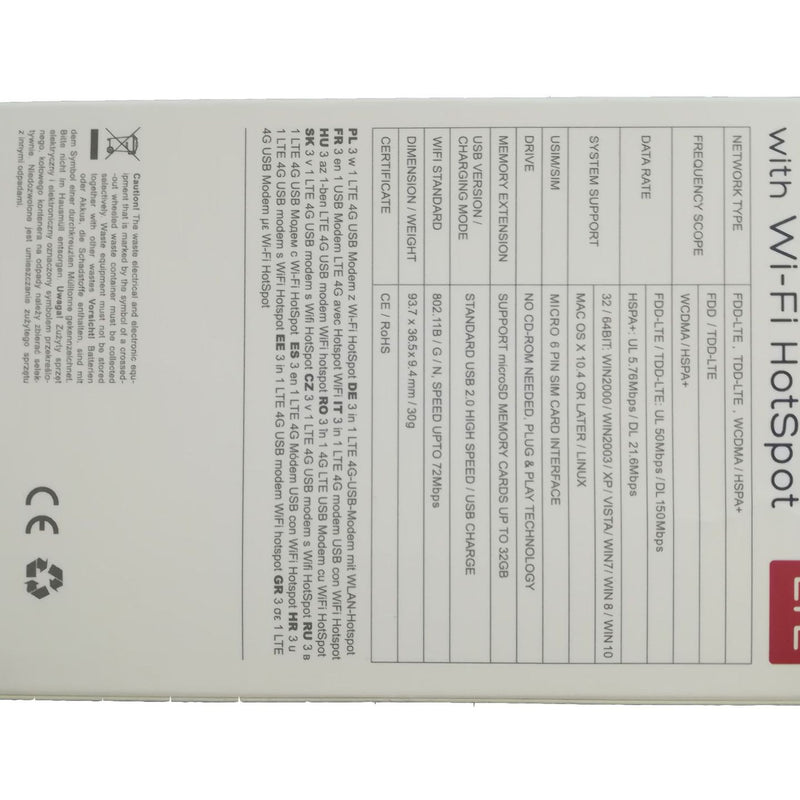 LTE4G wireless network card