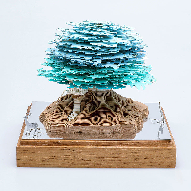 3D Sticky Note Paper Carving Creative Annual Meeting Tear-off Desktop Notepad Ornament
