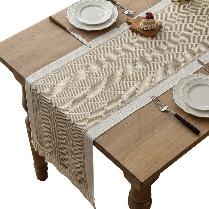 Toalha de mesa comprida em algodão e linho