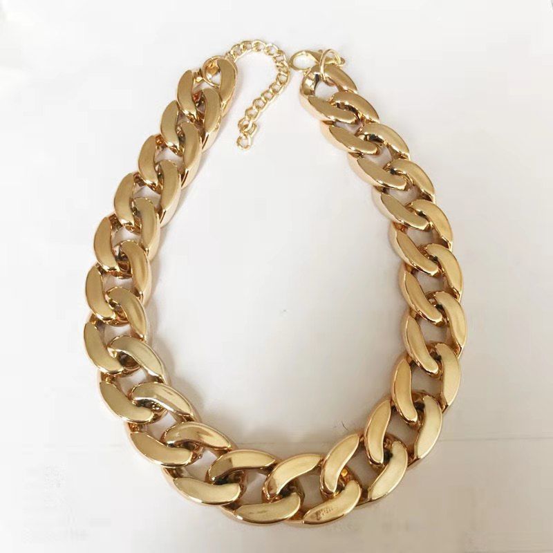 Plastic Big Gold Chain Dog Cat Necklace